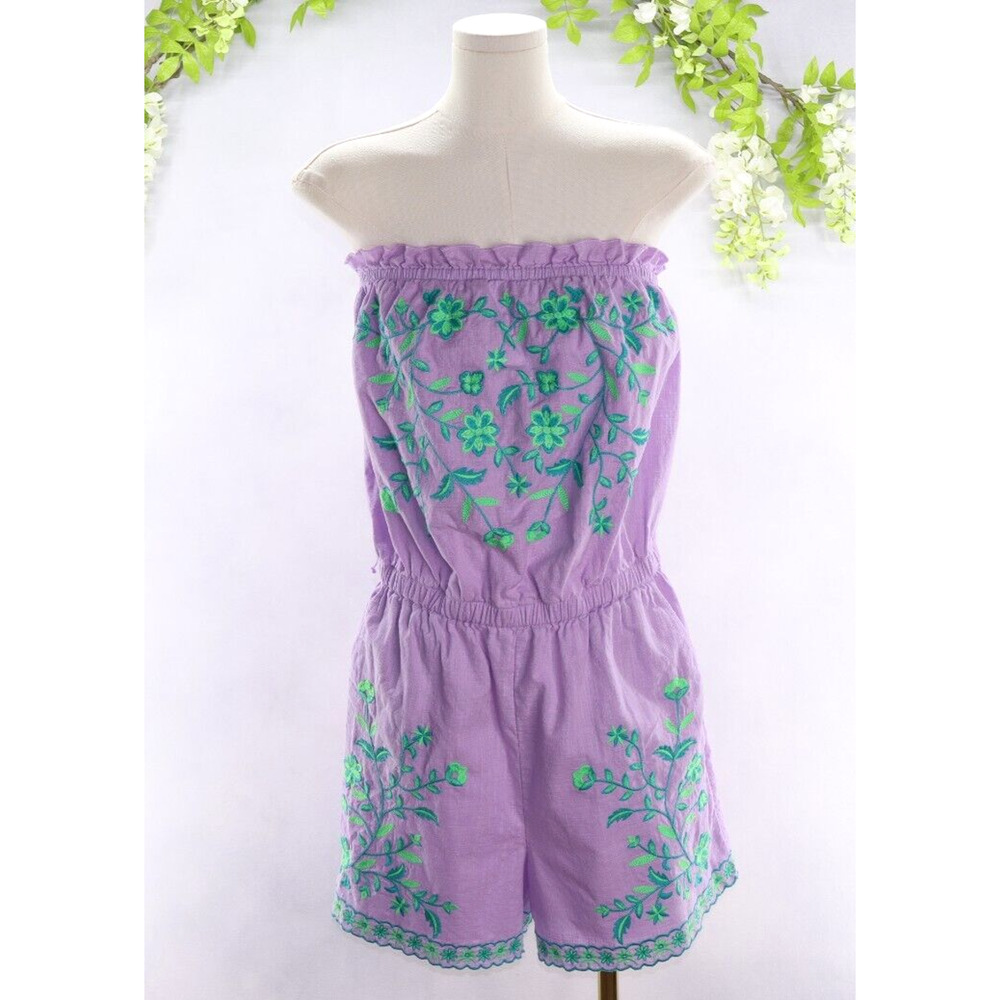 Lilly Pulitzer Purple and Green Embroidered Jumpsuit